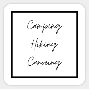 Camping Hiking Canoeing Sticker